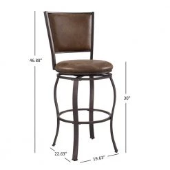 Dubois Big and Tall Brown Barstool by Powell Company -Powell Company Shop brown powell company bar stools hd1177b19bs 1f 1000