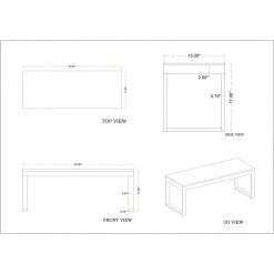 Powell Alexis 15 in. Brown Mango wood and Linen Tall Bench by Powell Company -Powell Company Shop brown powell company bedroom benches hd1502ub20 4f 1000
