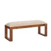 Powell Alexis 15 in. Brown Mango wood and Linen Tall Bench by Powell Company -Powell Company Shop brown powell company bedroom benches hd1502ub20 64 1000