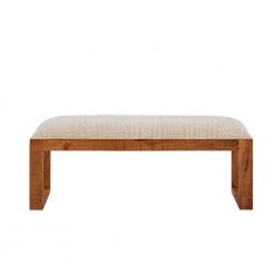 Powell Alexis 15 in. Brown Mango wood and Linen Tall Bench by Powell Company -Powell Company Shop brown powell company bedroom benches hd1502ub20 c3 1000