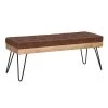 Baxter Brown Bench Faux Leather Bench with Metal Legs 18 in. H x 46 in. W x 16 in. D by Powell Company -Powell Company Shop brown powell company bedroom benches hd1662ab21 64 1000