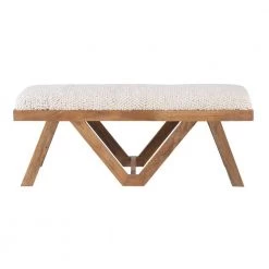 Myah Brown Bench with White Shaggy Upholstery 45 in. L x 16 in. D x 18 in. H by Powell Company -Powell Company Shop brown powell company bedroom benches hd1714ub21 c3 1000