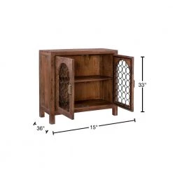 Camille 36 in. Brown 33 in. Rectangular Mango Wood Console Table with Metal Circle Front by Powell Company -Powell Company Shop brown powell company console tables hd1655at21 40 1000