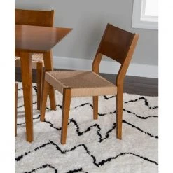 Marlene Brown Modern Dining Chair with Woven Rope Seats (Pack of 2 Chairs) by Powell Company -Powell Company Shop brown powell company dining chairs hd1588dc20 4f 1000