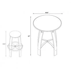 Johnson 3-Piece Rustic Dark Brown Pub Set by Powell Company 14 Johnson 3-Piece Rustic Dark Brown Pub Set by Powell Company -Powell Company Shop brown powell company dining room sets hd1116d19 44 1000