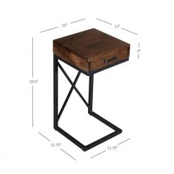 Carina 12 in. x 23.5 in. Black Square Wood End Table with Drawer by Powell Company -Powell Company Shop brown powell company end side tables hd1653at21 1f 1000