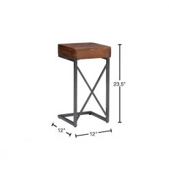 Carina 12 in. x 23.5 in. Black Square Wood End Table with Drawer by Powell Company -Powell Company Shop brown powell company end side tables hd1653at21 40 1000