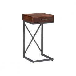 Carina 12 in. x 23.5 in. Black Square Wood End Table with Drawer by Powell Company