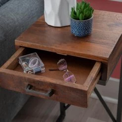 Carina 12 in. x 23.5 in. Black Square Wood End Table with Drawer by Powell Company -Powell Company Shop brown powell company end side tables hd1653at21 77 1000