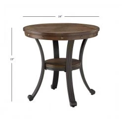 Terran 36 in. W Brown Round Side Table by Powell Company -Powell Company Shop brown powell company end side tables hd1736st21 4f 1000