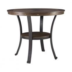 Terran 36 in. W Brown Round Side Table by Powell Company