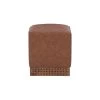 Murphy Brown Faux Leather Square Ottoman with Mangowood Base by Powell Company -Powell Company Shop brown powell company ottomans hd1614ao21 64 1000