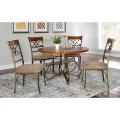 Masson 5-Piece Cherry/Pewter/Bronze Dining Set by Powell Company -Powell Company Shop cherry pewter bronze powell company dining room sets hd1238d19 31 1000