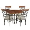Masson 5-Piece Cherry/Pewter/Bronze Dining Set by Powell Company -Powell Company Shop cherry pewter bronze powell company dining room sets hd1238d19 64 1000
