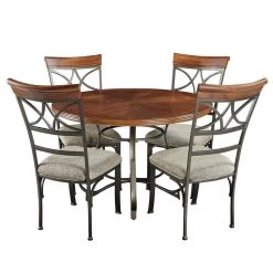 Masson 5-Piece Cherry/Pewter/Bronze Dining Set by Powell Company