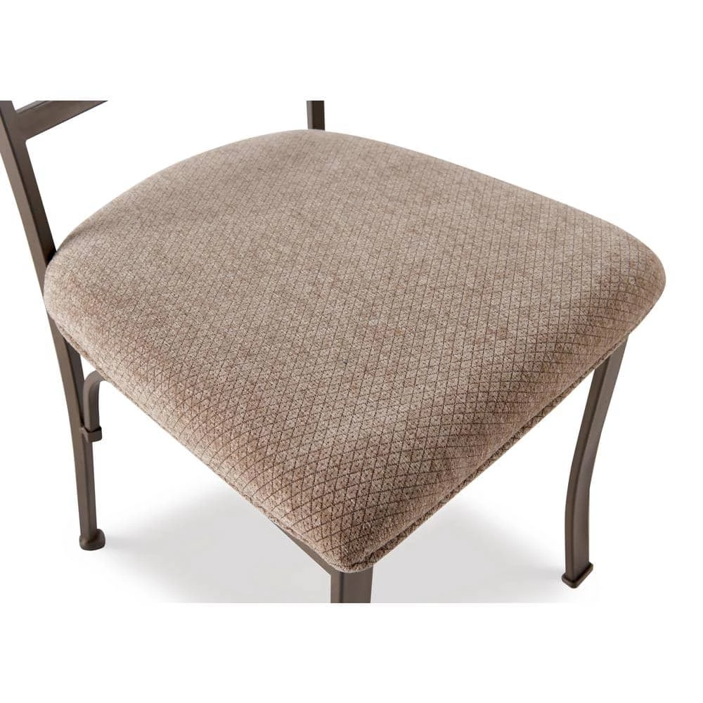 Masson Metal Frame Brushed Faux Medium Cherry Wood with Beige Polyester Seat Dining Chair (Set of 2) by Powell Company 5 Masson Metal Frame Brushed Faux Medium Cherry Wood with Beige Polyester Seat Dining Chair (Set of 2) by Powell Company - Image 3