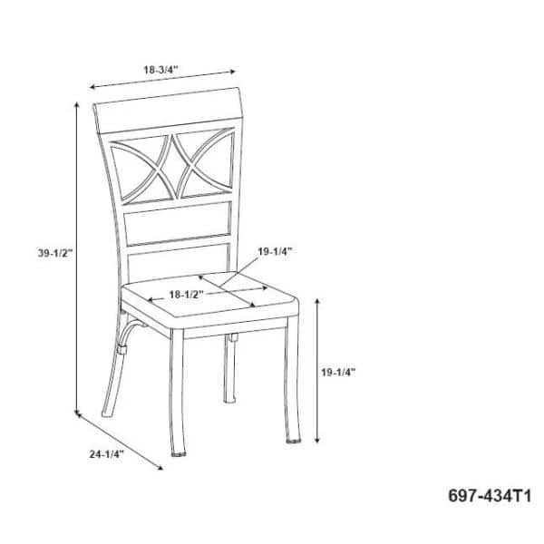 Masson Metal Frame Brushed Faux Medium Cherry Wood with Beige Polyester Seat Dining Chair (Set of 2) by Powell Company 9 Masson Metal Frame Brushed Faux Medium Cherry Wood with Beige Polyester Seat Dining Chair (Set of 2) by Powell Company - Image 7