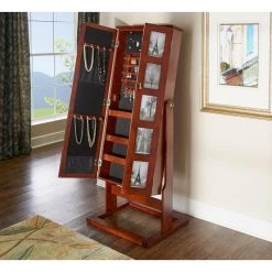 Elko Photo Armoire Cherry by Powell Company -Powell Company Shop cherry powell company jewelry armoires hd1006j19c 77 1000