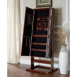Elko Photo Armoire Cherry by Powell Company -Powell Company Shop cherry powell company jewelry armoires hd1006j19c c3 1000