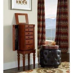 Blaise Cherry Jewelry Armoire by Powell Company -Powell Company Shop cherry powell company jewelry armoires hd1267j19 4f 1000