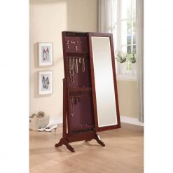 Cally Cherry Jewelry Armoire 21.5 in. W x 16 in. D x 60 in. H by Powell Company -Powell Company Shop cherry powell company jewelry armoires hd1723ja21 77 1000