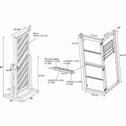 Sirena Cherry Cheval Mirrored Jewelry Armoire 26.5 in. W x 19 in. D x 59.75 in. H by Powell Company 18 Sirena Cherry Cheval Mirrored Jewelry Armoire 26.5 in. W x 19 in. D x 59.75 in. H by Powell Company -Powell Company Shop cherry powell company jewelry armoires hd1764ja21 44 1000