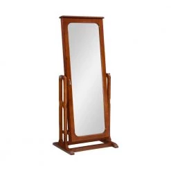 Sirena Cherry Cheval Mirrored Jewelry Armoire 26.5 in. W x 19 in. D x 59.75 in. H by Powell Company