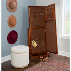 Sirena Cherry Cheval Mirrored Jewelry Armoire 26.5 in. W x 19 in. D x 59.75 in. H by Powell Company 14 Sirena Cherry Cheval Mirrored Jewelry Armoire 26.5 in. W x 19 in. D x 59.75 in. H by Powell Company -Powell Company Shop cherry powell company jewelry armoires hd1764ja21 77 1000