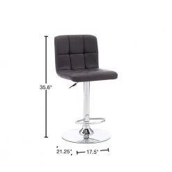 Chad 35.6 in. H - 44 in. H Chocolate Faux Leather Chrome Adjustable Barstool with Faux Leather Seat by Powell Company -Powell Company Shop chocolate brown powell company bar stools hd1672bs21 40 1000