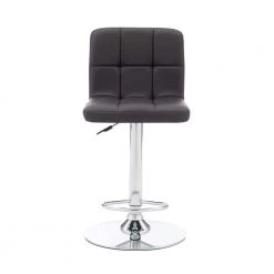 Chad 35.6 in. H - 44 in. H Chocolate Faux Leather Chrome Adjustable Barstool with Faux Leather Seat by Powell Company -Powell Company Shop chocolate brown powell company bar stools hd1672bs21 c3 1000