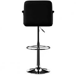 Smith 3-Piece Round Glass Top Adjustable Chrome Base with Adjustable Black Faux Leather Barstool Bar Table Set by Powell Company -Powell Company Shop chrome powell company dining room sets hd16993pcset21 66 1000