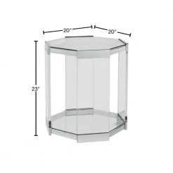 Marcy 20 in. W Chrome Octagon Glass Top Side Table by Powell Company -Powell Company Shop chrome powell company end side tables hd1744st21 40 1000