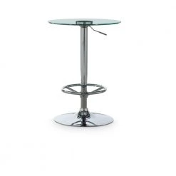 Newbern Chrome Adjustable Height Table with Glass Top by Powell Company