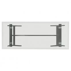 Brecken 57.87 in. Rectangle Chrome Metal No Drawers Computer Desk with Glass Top by Powell Company -Powell Company Shop chrome powell company writing desks hd1634d21 a0 1000