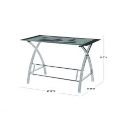 48 in. Rectangular Clear/Chrome 1 Drawer Writing Desk with Storage by Powell Company -Powell Company Shop clear chrome powell company writing desks hd1263a19 40 1000