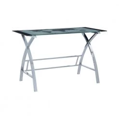 Powell Company Shop 10 48 in. Rectangular Clear/Chrome 1 Drawer Writing Desk with Storage by Powell Company