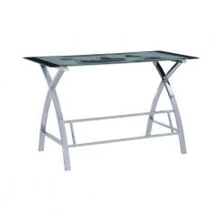 48 in. Rectangular Clear/Chrome 1 Drawer Writing Desk with Storage by Powell Company -Powell Company Shop clear chrome powell company writing desks hd1263a19 77 1000