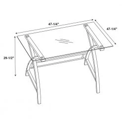 48 in. Rectangular Clear/Chrome 1 Drawer Writing Desk with Storage by Powell Company -Powell Company Shop clear chrome powell company writing desks hd1263a19 fa 1000