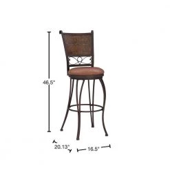 Bryant 30"H Copper Stamped High back Metal Frame Barstool by Powell Company -Powell Company Shop copper brown powell company bar stools hd1752bs21 40 1000