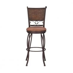 Bryant 30"H Copper Stamped High back Metal Frame Barstool by Powell Company -Powell Company Shop copper brown powell company bar stools hd1752bs21 c3 1000