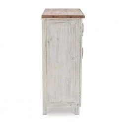 Keyes Distressed Cream 2-Door Cabinet with Fish Accents by Powell Company -Powell Company Shop cream powell company accent cabinets hd1789ca21 1f 1000