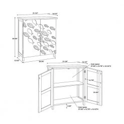 Keyes Distressed Cream 2-Door Cabinet with Fish Accents by Powell Company -Powell Company Shop cream powell company accent cabinets hd1789ca21 76 1000