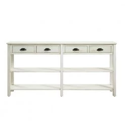 Laughlin 72 in. Cream Standard Rectangle Wood Console Table with Drawers by Powell Company -Powell Company Shop cream powell company console tables hd1007a19 1f 1000