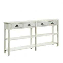 Laughlin 72 in. Cream Standard Rectangle Wood Console Table with Drawers by Powell Company