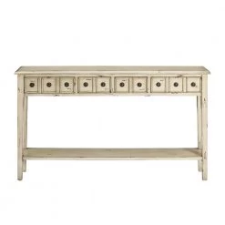 Strand 60 in. Cream Standard Rectangle Wood Console Table with Drawers by Powell Company