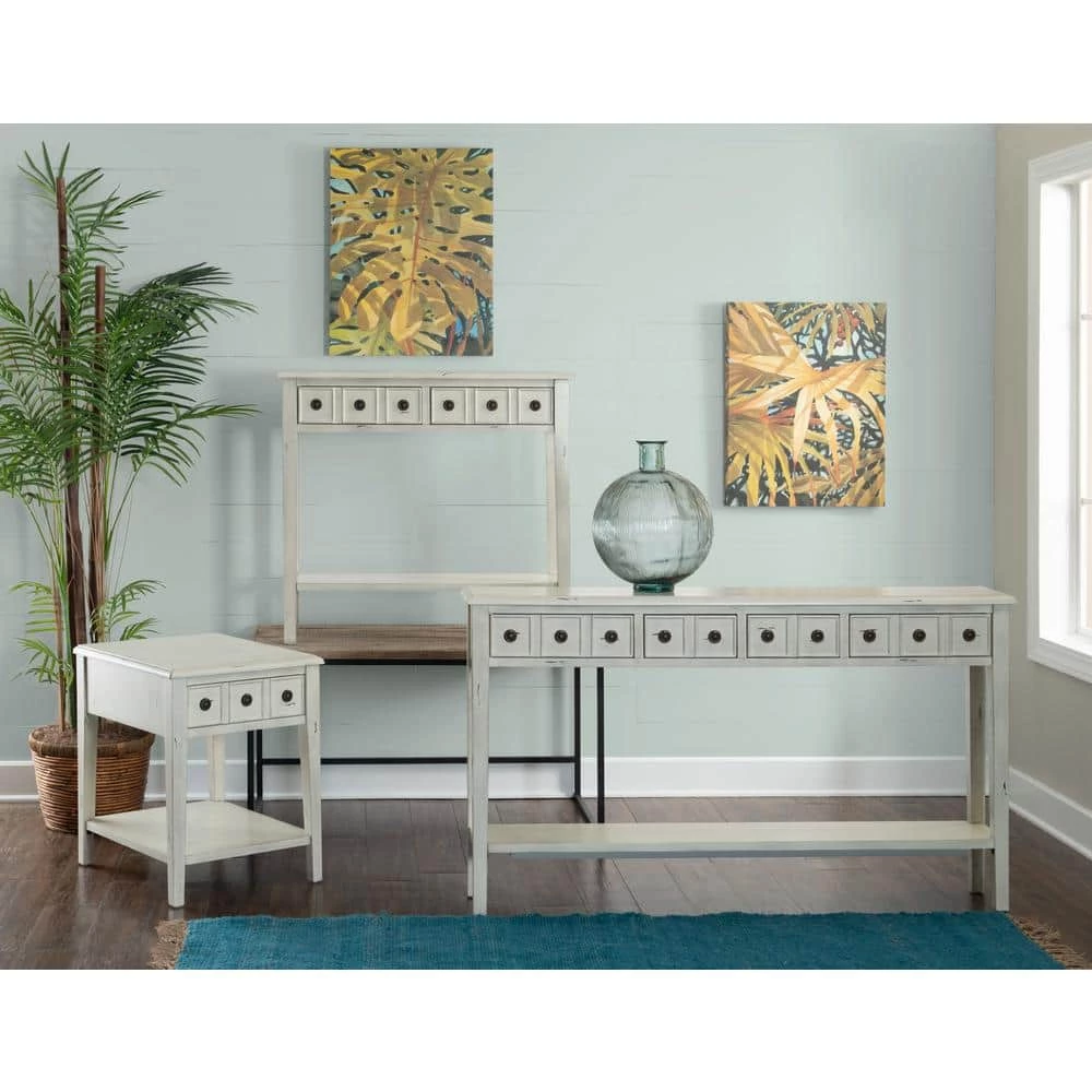 Strand 60 in. Cream Standard Rectangle Wood Console Table with Drawers by Powell Company 13 Strand 60 in. Cream Standard Rectangle Wood Console Table with Drawers by Powell Company - Image 11