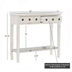 Strand 38 in. L x 34.75 in. H Cream Rectangle Wood Top Console Table (2-Drawer) by Powell Company -Powell Company Shop cream powell company console tables hd1564a20c 44 1000