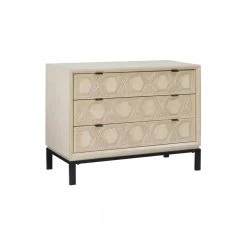Muriel 38 in. L Cream 29.5 in H Rectangle wood top 3-Drawer Console Table by Powell Company