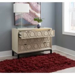 Muriel 38 in. L Cream 29.5 in H Rectangle wood top 3-Drawer Console Table by Powell Company -Powell Company Shop cream powell company console tables hd1586a20 fa 1000