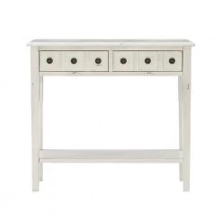 Cindie 38 in. W Cream 34.75 in. H Rectangular Wood Console Table with 2-Drawers and Shelf by Powell Company